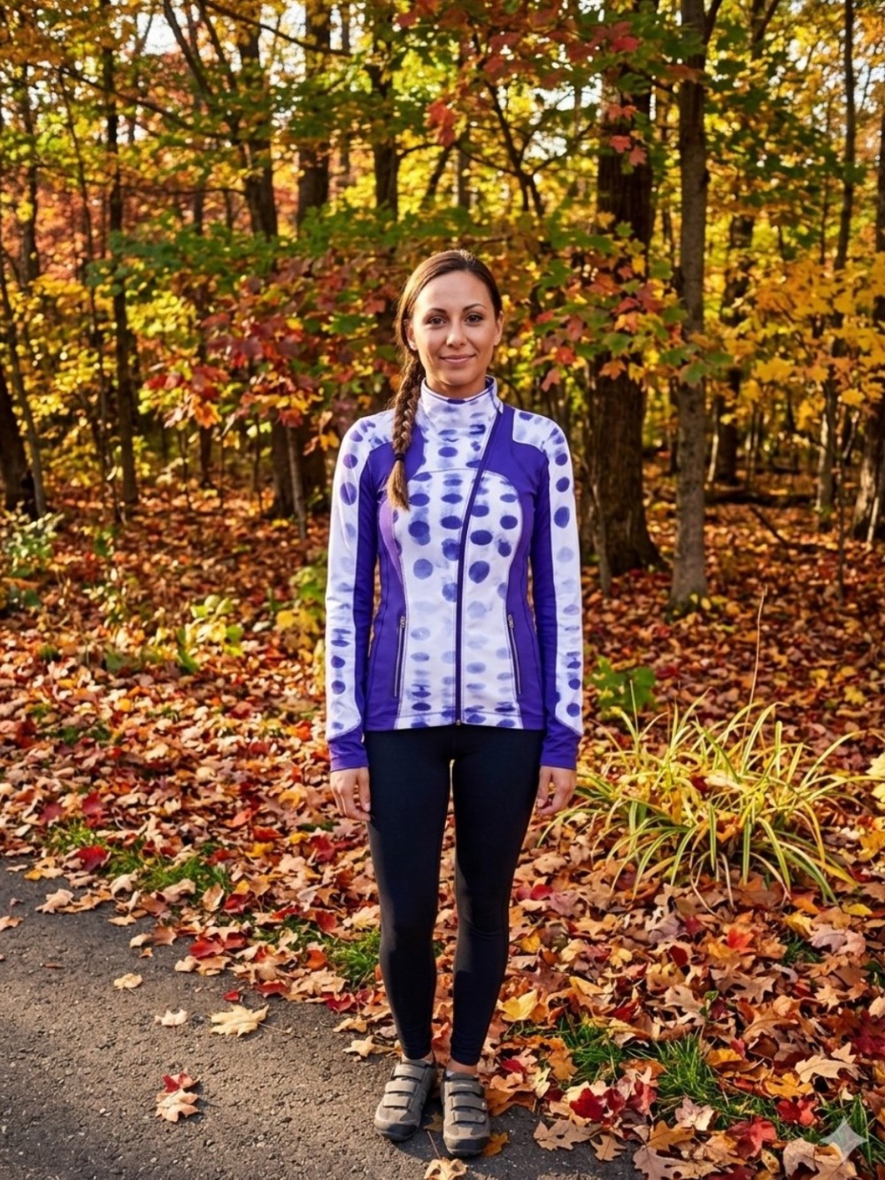 Lululemon Presta Packable Shirket Cycling
Jacket Purple White Dot 6 NWOT